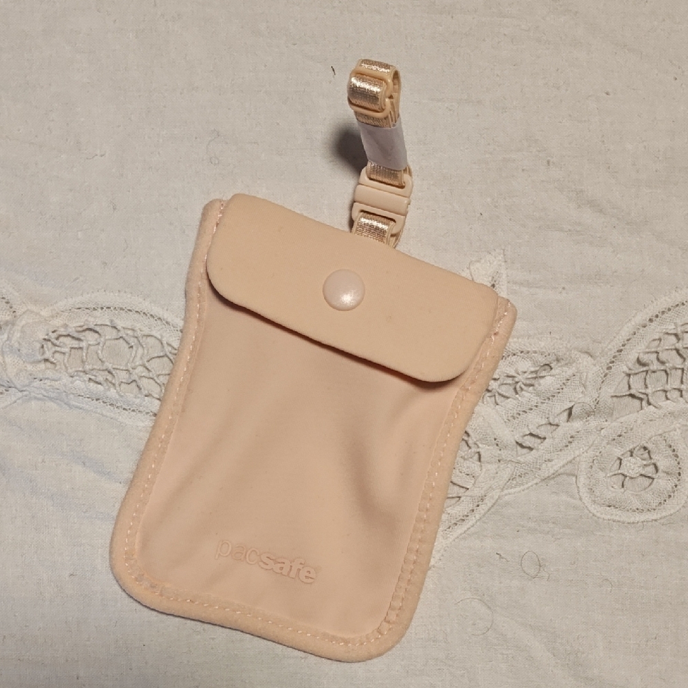 Pacsafe Peach Clip-On Interior Pouch - to keep your secrets!